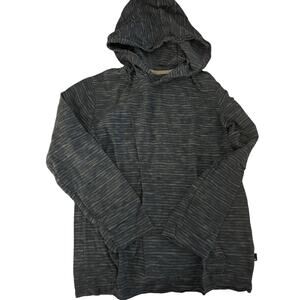 Quick Silver Blue Stripe Hooded Shirt size 10